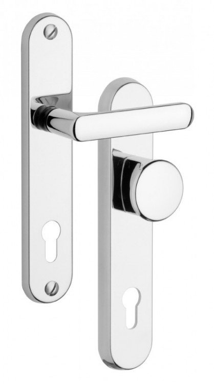 Kování bezpečnostní 802/O klika/knoflík 72 mm vložka chrom nerez 0100 (R 80272OK) - Kliky, okenní a dveřní kování, panty Kování dveřní Kování dveřní bezpečnostní